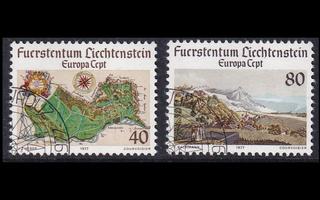 Liechtenstein 667-8 o Europa maisemia (1977)