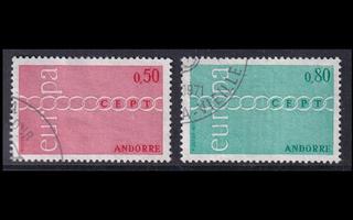 Andorra Fr 232-3 o Europa (1971)