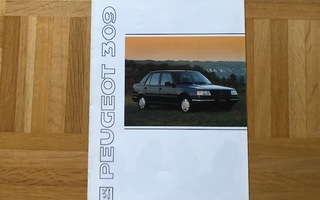 Esite Peugeot 309 vuodelta 1991, sis. myös 309 GTI 16