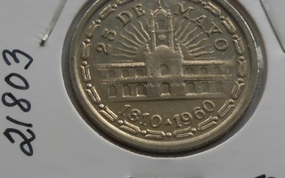 ARGENTINA 1 Peso  v. 1960  KM#58 Toukok. vallank. 150 vuotta