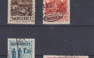 Saksa Reich Saar 1932 Volkshilfe sarjaa leimattuna