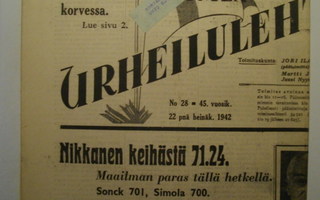 Suomen Urheilulehti Nro 28/1942 (15.3)