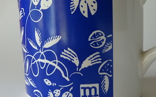 Marimekko sinivalkoinen retro muki Made in England