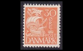 Tanska 205_I ** Laiva rasteritausta 30 öre (1933)