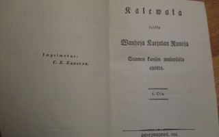 Kalevala * Kalewala  [ 1835 ] taikka Wanhoja Karjalan Runoja