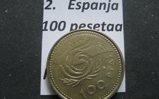 Espanja 100 pesetaa  1999  KM # 1006  Alumiini pronssi Kansa