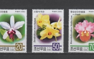 (S0860) NORTH KOREA, 2000 (Orchids). Mi ## 4346-4348. MNH**