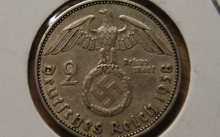 Hakaristi, Hopea,NATSISAKSA 2 Reichsmark 1938