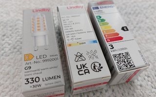 Led-lamput kanta G9 3 kpl