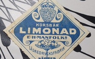 E. H. Manfolk Närpes limonaadia etiketti.