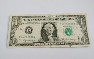 USA 1 Dollari, sarja 1969B, E=Richmond, käytetty seteli