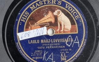 Savikiekko 1928 - Tatu Pekkarinen His Masters Voice A.L. 946