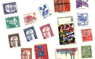 Länsi-Saksan postimerkkejä 29 kpl + 1 DDR