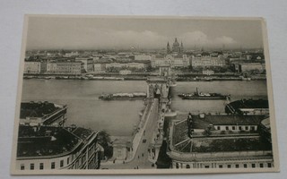 Budapest, Kettenbrücke, vanha  mv pk, ei p.