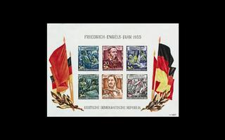 DDR 485-90BL13 ** Friedrich-Engels-vuosi (1955)