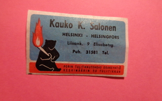 TT-etiketti Kauko K. Salonen, Helsinki - Helsingfors