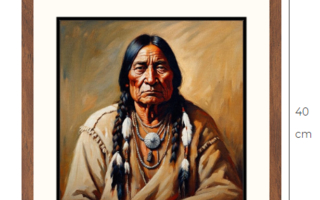 Sitting Bull Istuva Härkä taulu 40 cm x 40 cm kehyksineen