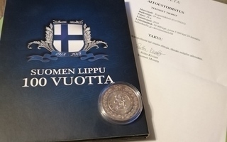 Suomen lippu 100v juhlaraha