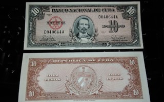 Kuuba Cuba 10 Pesos 1960 P79 UNC