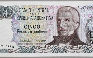 Argentiina Argentina 5 pesos 1983-84 P-312 UNC