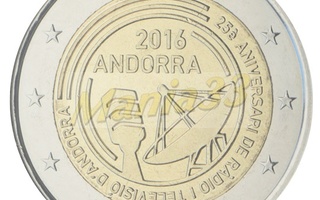 2€ Juhlaraha Andorra 2016 25th anniversary of Radio and Te