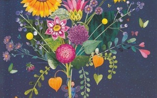 Mila Marquis: Värikkäät kukat (neliökortti)