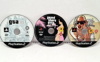 PS2 - GTA III + Vice City + San Andreas