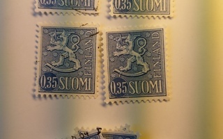 Malli 1963 Leijona sininen postimerkki 0,35 markka