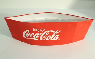 Coca-Cola myyjän paperinen suikka/päähine 1970-luvulta