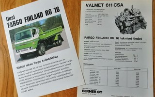 1976 Fargo Finland RG 16 esite - KUIN UUSI - suom - truck