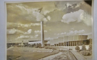 VANHA Postikortti Helsinki Stadion Olympia 1952 Merkki+Leima