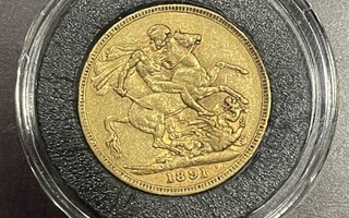 Myydään wielka brytania 1891 kultakolikko.