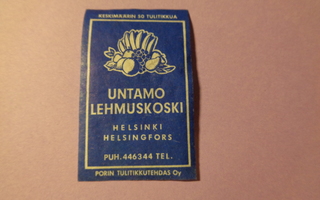 TT-etiketti Untamo Lehmuskoski, Helsinki Helsingfors