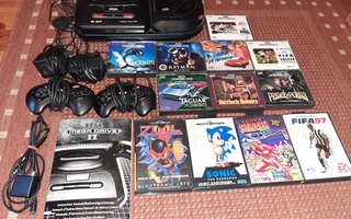 Sega Mega Drive II + Mega CD II +Pelit