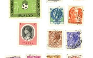 Italia, postimerkkejä 1973-74, 12 kpl