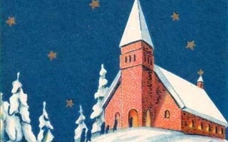NOSTALGIA / Väki rientää joulukirkkoon. 1940-l.