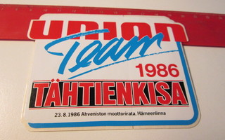 UNION TEAM Tähtienkisa Ahvenisto 23.8.1986  ralli tarra
