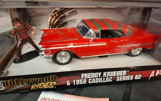 KK HUUTOKAUPPA: freddy kruger & 1958 cadillac die cast figur