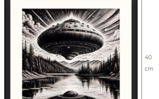 Uusi taulu UFO Science Fiction 40 cm x 40 cm