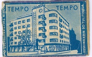 Tulitikkuetiketti Tampere Tempo