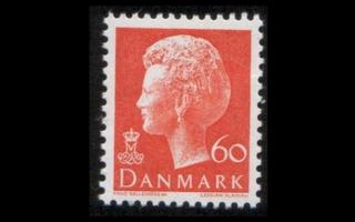 Tanska 569 ** Margrethe 60 öre oranssi (1974)