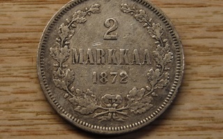 Hopeaa  2 Markkaa 1872  Aleksenteri II