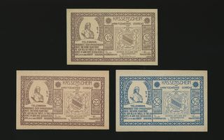 Itävalta Notgeld 10, 20, 50 Heller, Schrems 1920