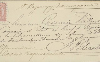 1873 40p kirje Helsingistä Pietariin