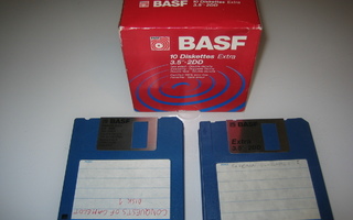 10 kpl Basf Diskettes 3,5" 2DD