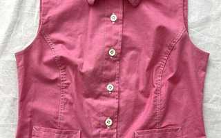 VINTAGE 70-luvun pinkki hihaton paita liivi 60s 70s retro XS