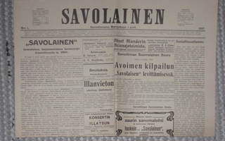 Sanomalehti: Savolainen 1.11.1907 , näköisp. 1976