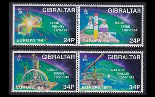 Gibraltar 683-6p o Europa keksinnöt ja löydöt (1994)