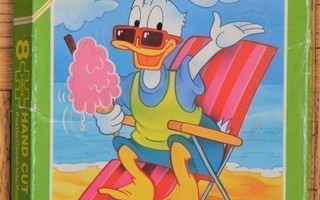 vanha 8-palanen puinen Disney Donald Duck -palapeli