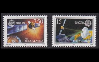 Jugoslavia 2476-7 ** Europa avaruus (1991)